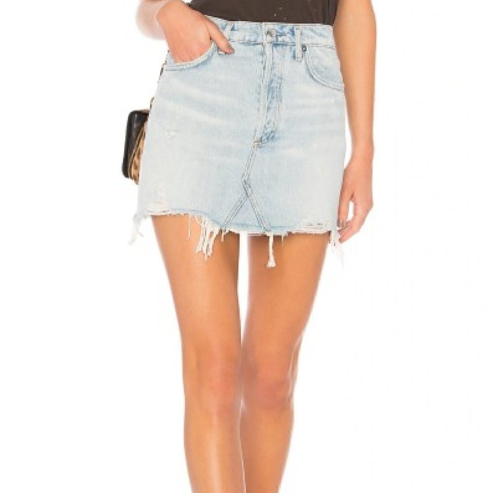 Agolde Quinn High Rise Skirt in Vega